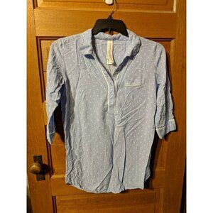 Forever 21 Size M Shirt Dress Polka Dot Blue White Womens